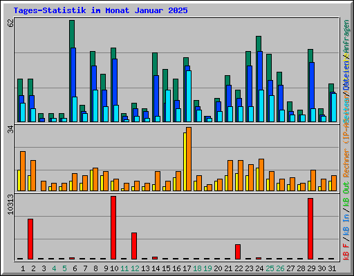 Tages-Statistik im Monat Januar 2025