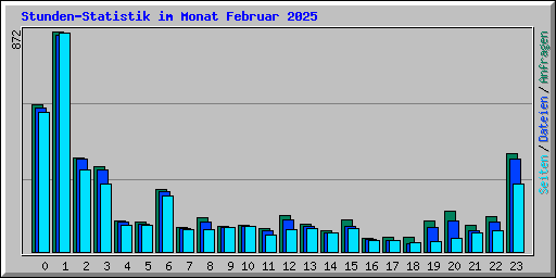 Stunden-Statistik im Monat Februar 2025